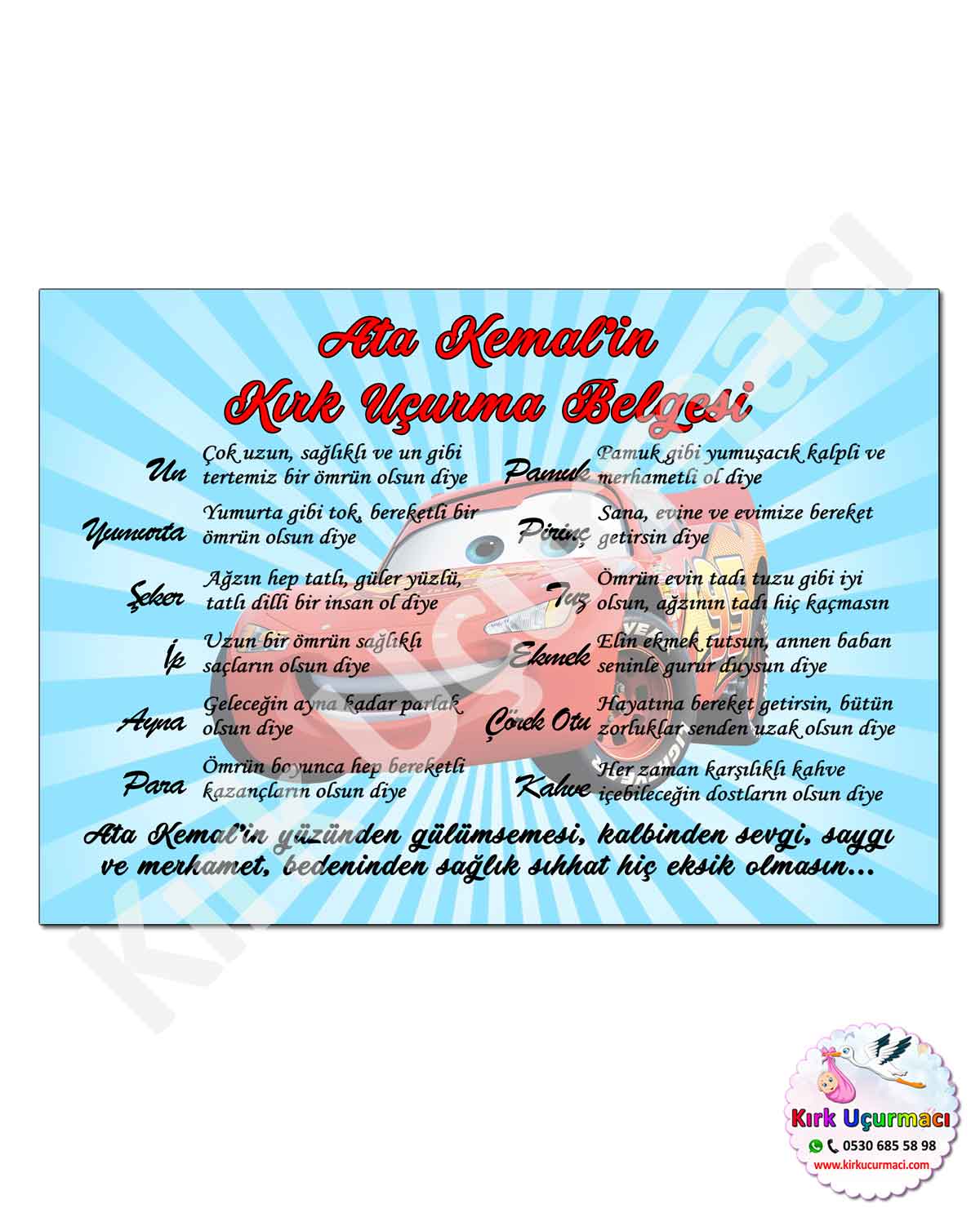 Arabalar - Kırk Uçurma Belgesi