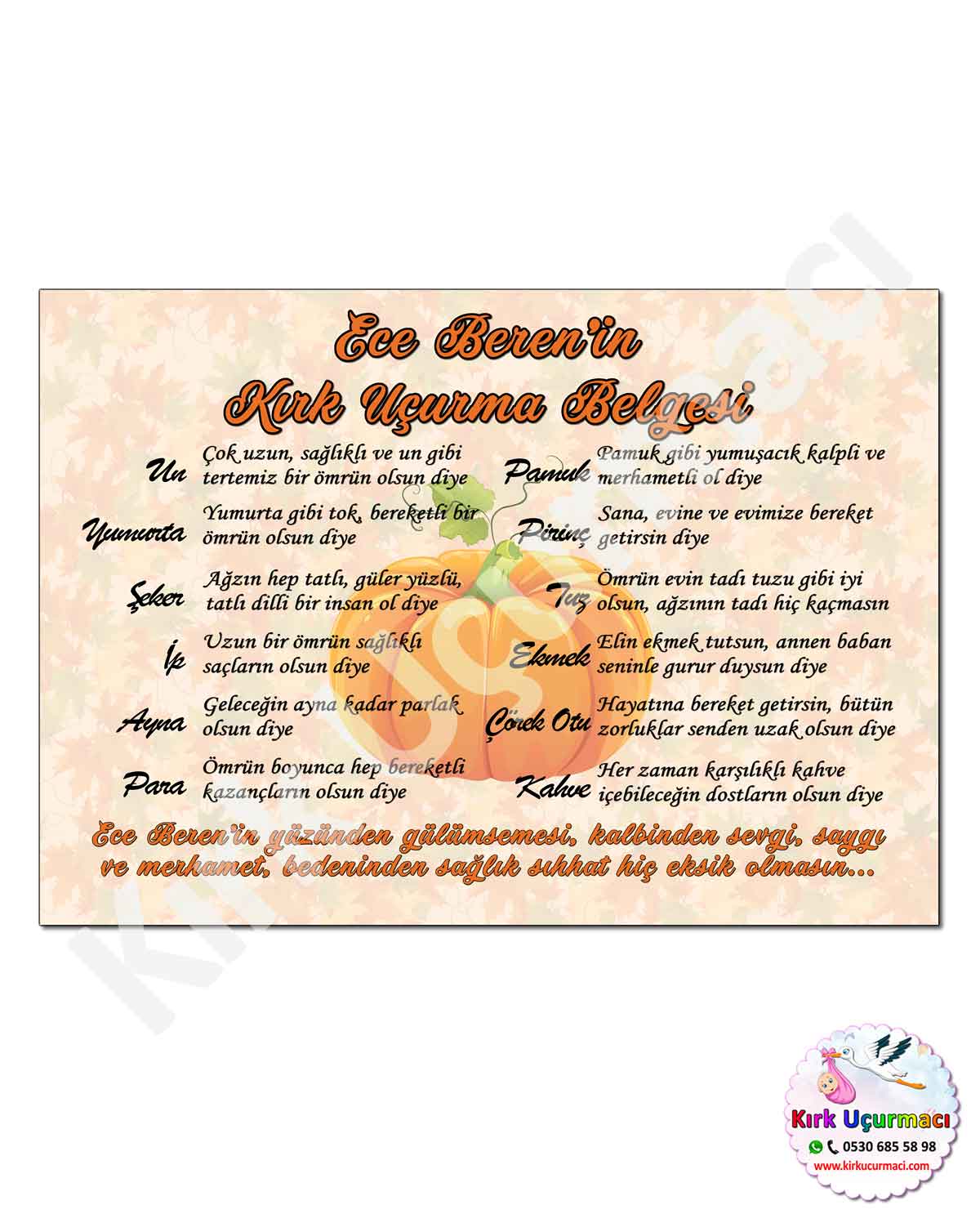 Bal Kabağı - Kırk Uçurma Belgesi