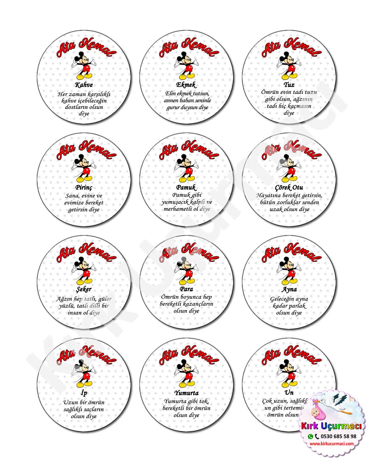 Mickey Mouse - Kırk Etiketi
