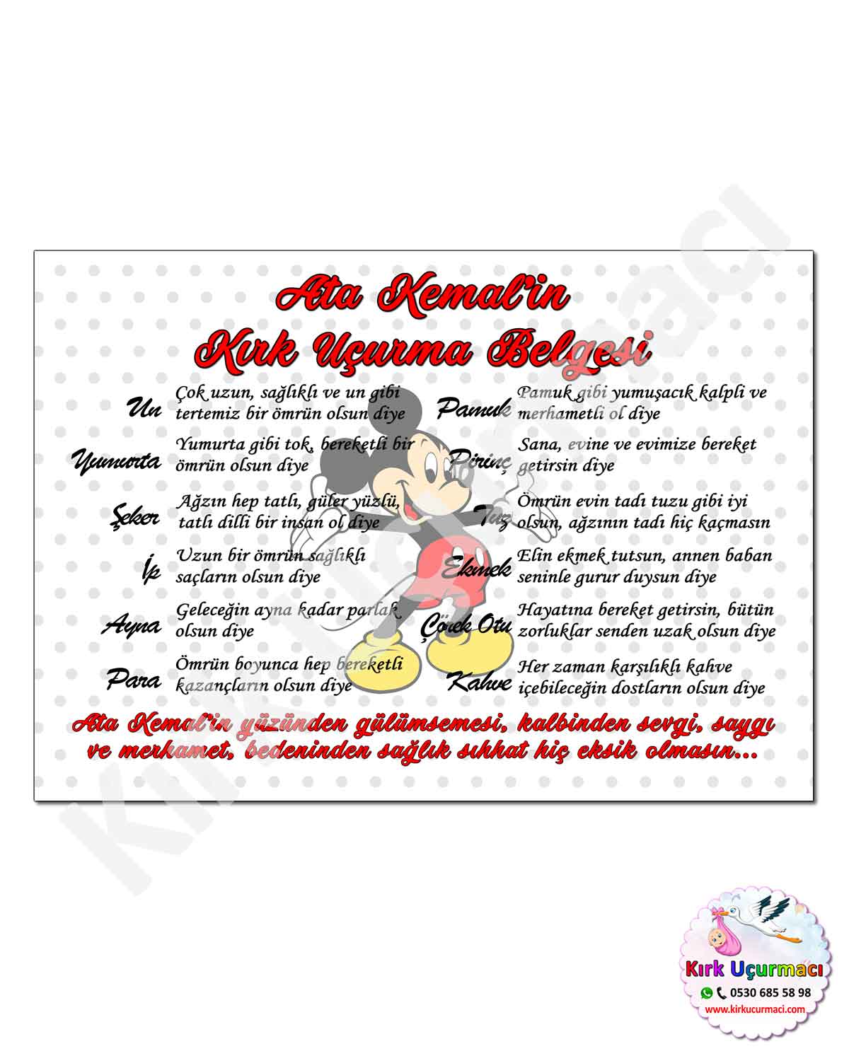 Mickey Mouse - Kırk Uçurma Belgesi