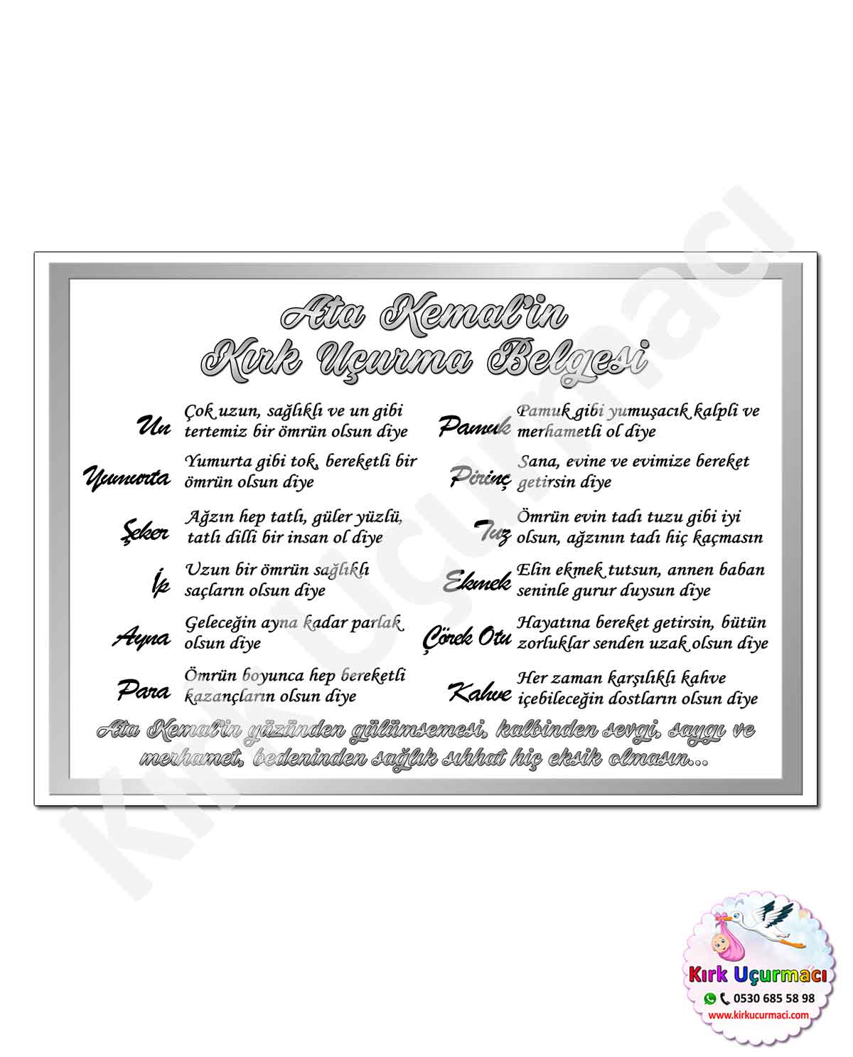 Gümüş - Kırk Uçurma Belgesi