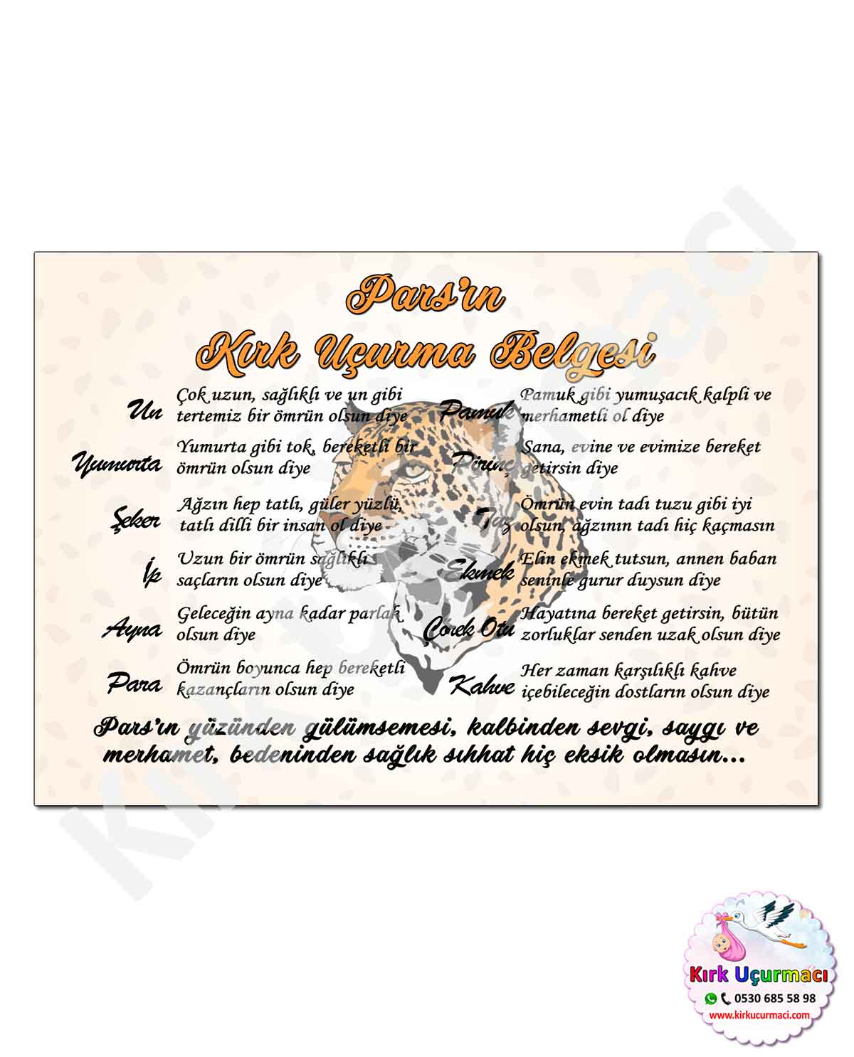 Pars - Kırk 

Uçurma Belgesi