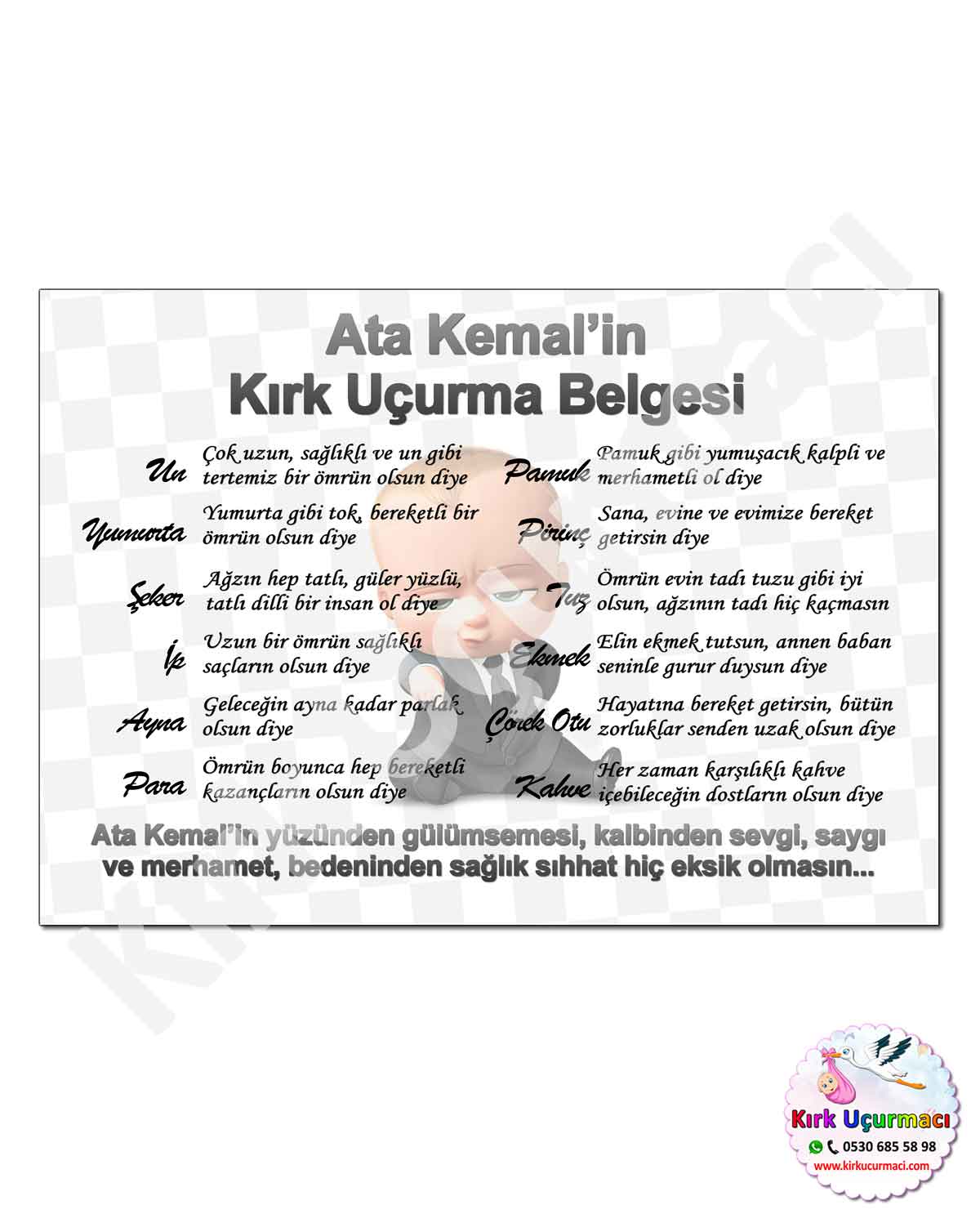 Patron Bebek - Kırk Uçurma Belgesi