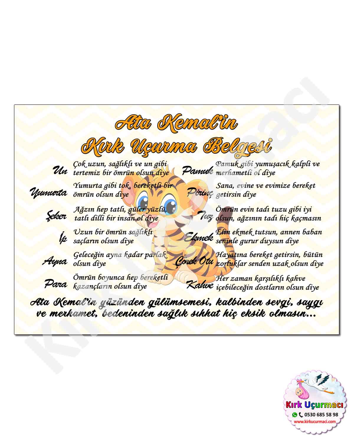 Kaplan - Kırk Uçurma Belgesi