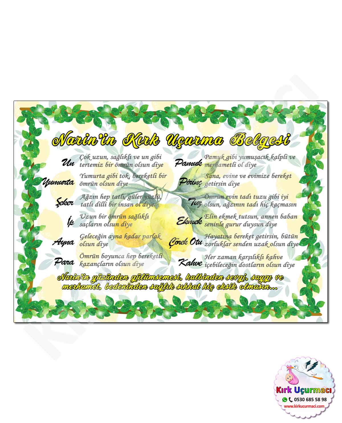 Limon - Kırk Uçurma Belgesi