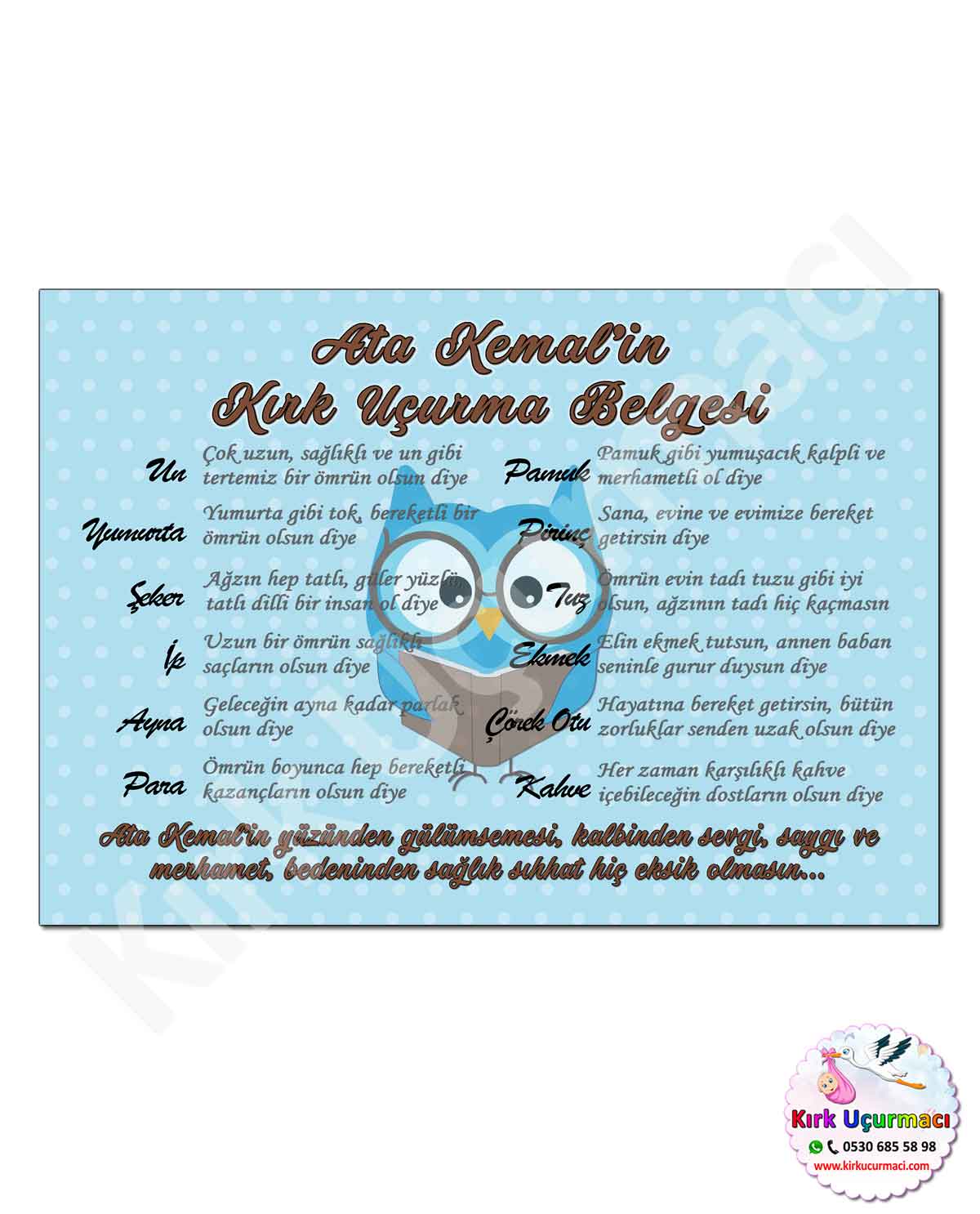 Baykuş - Kırk Uçurma Belgesi