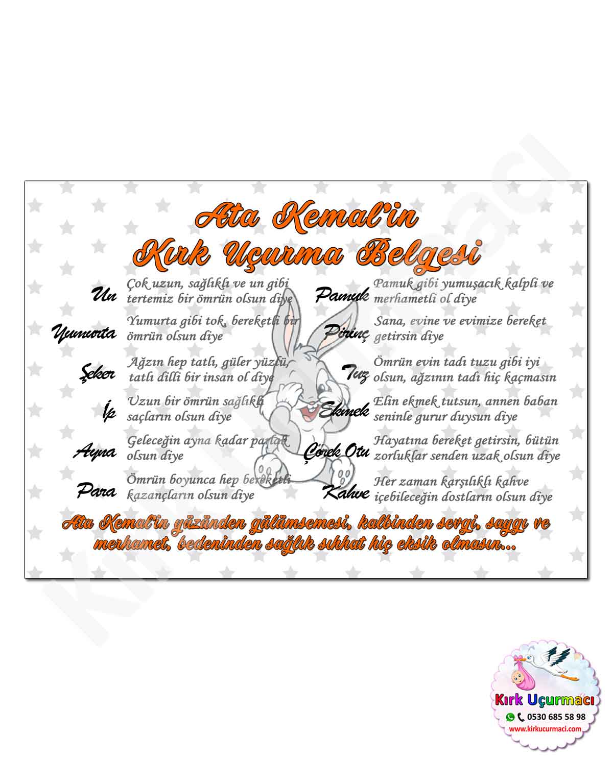 Tavşan - Kırk Uçurma Belgesi