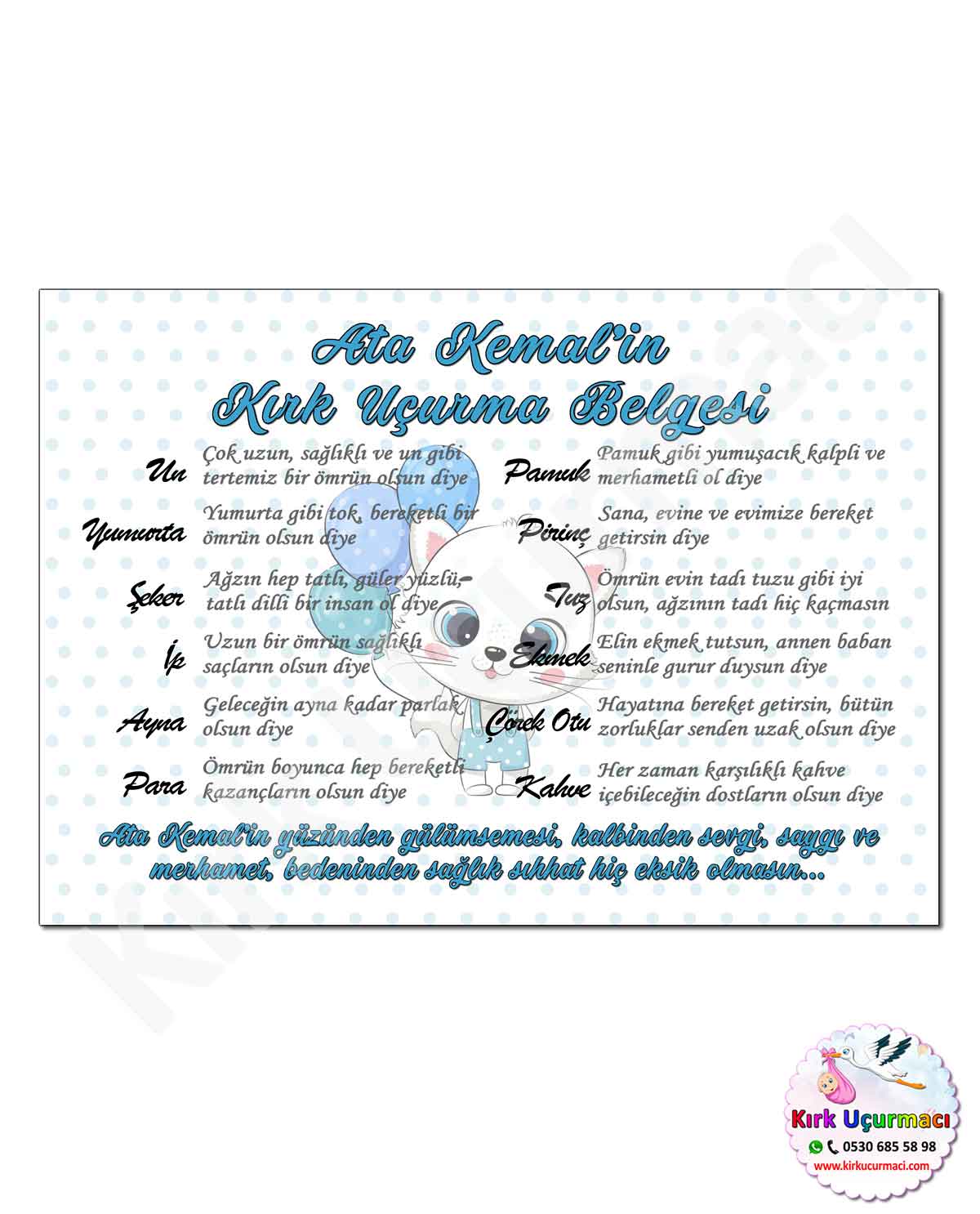 Kedi - Kırk Uçurma Belgesi