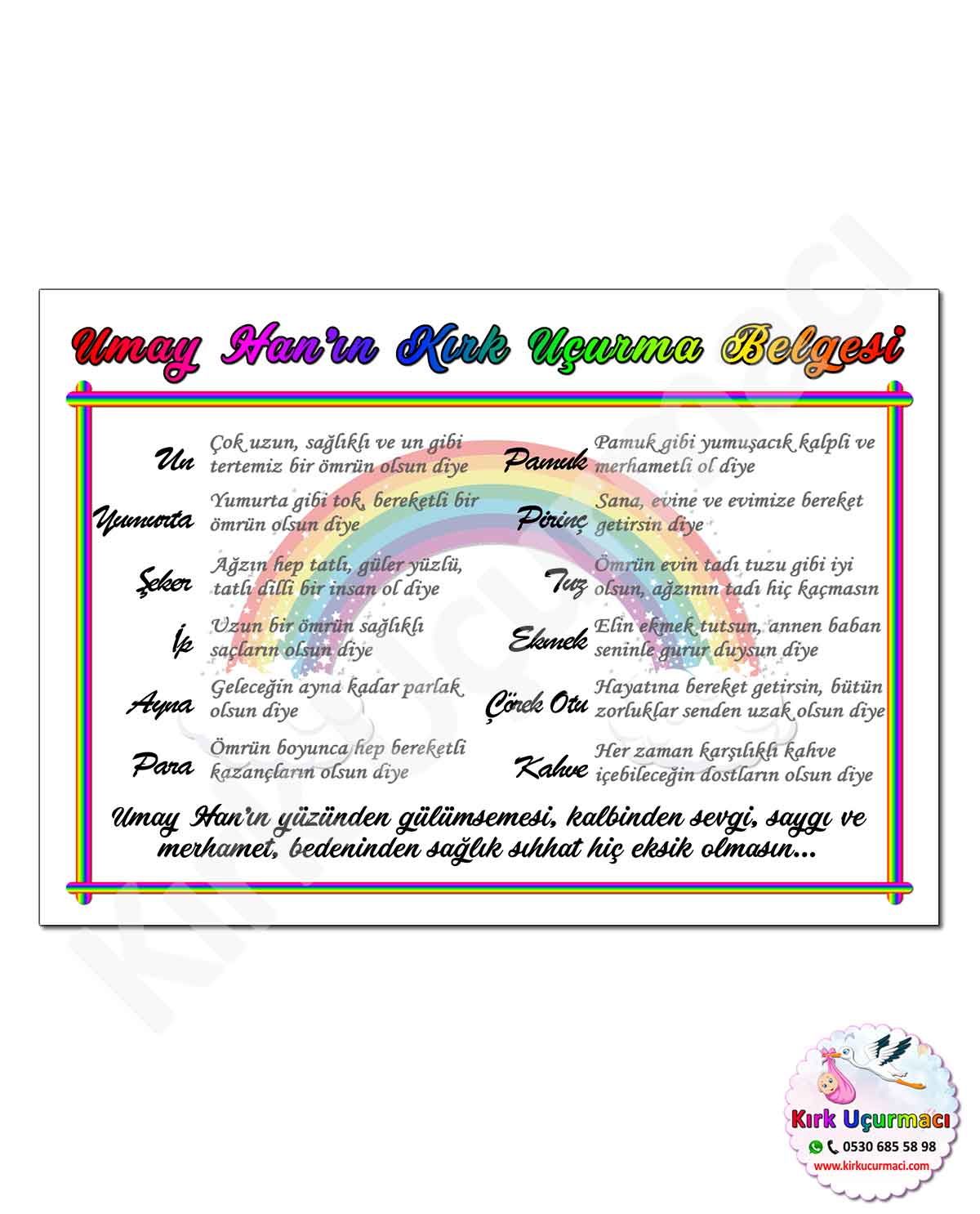 Gökkuşağı - Kırk Uçurma Belgesi