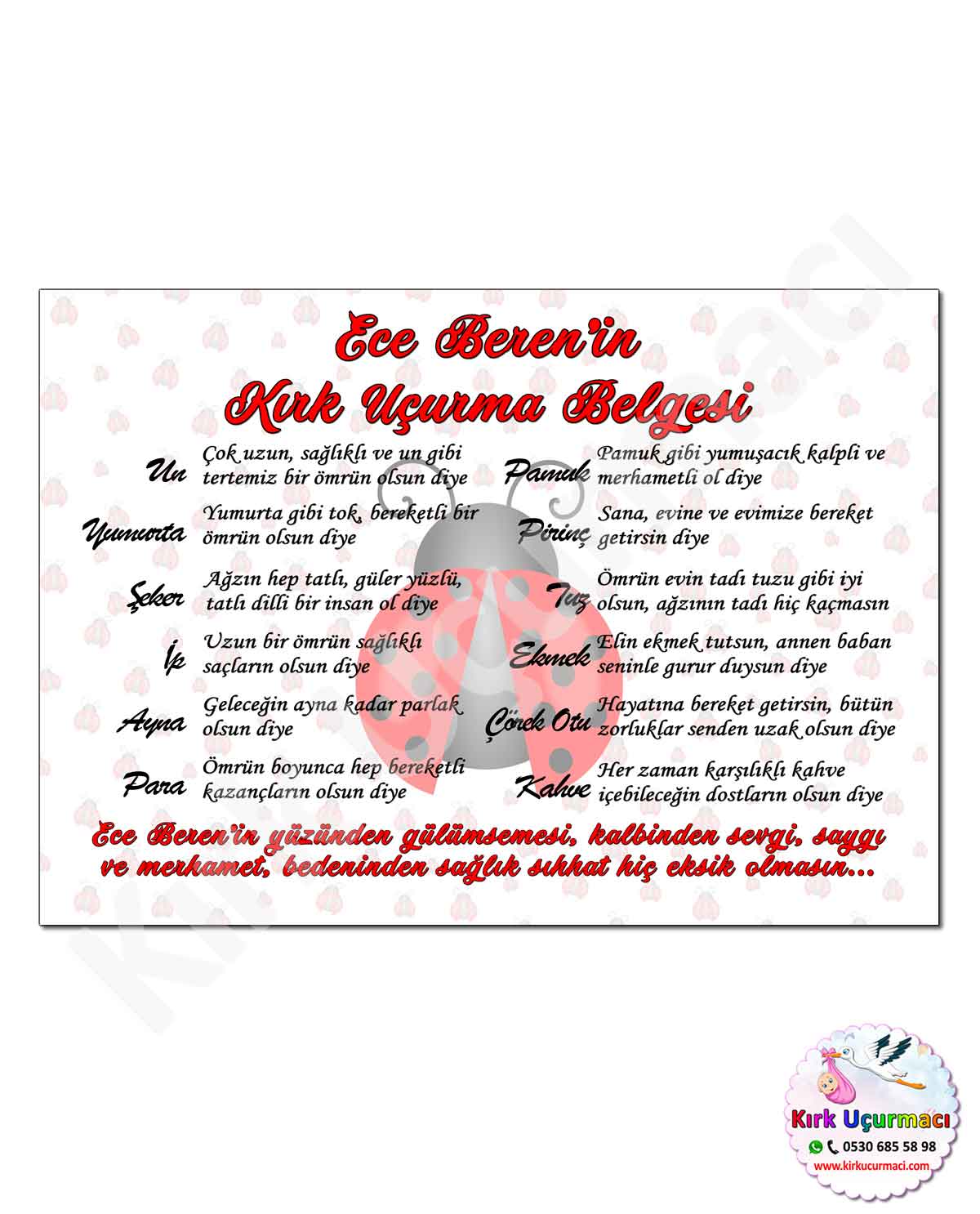 Uğur Böceği - Kırk Uçurma Belgesi