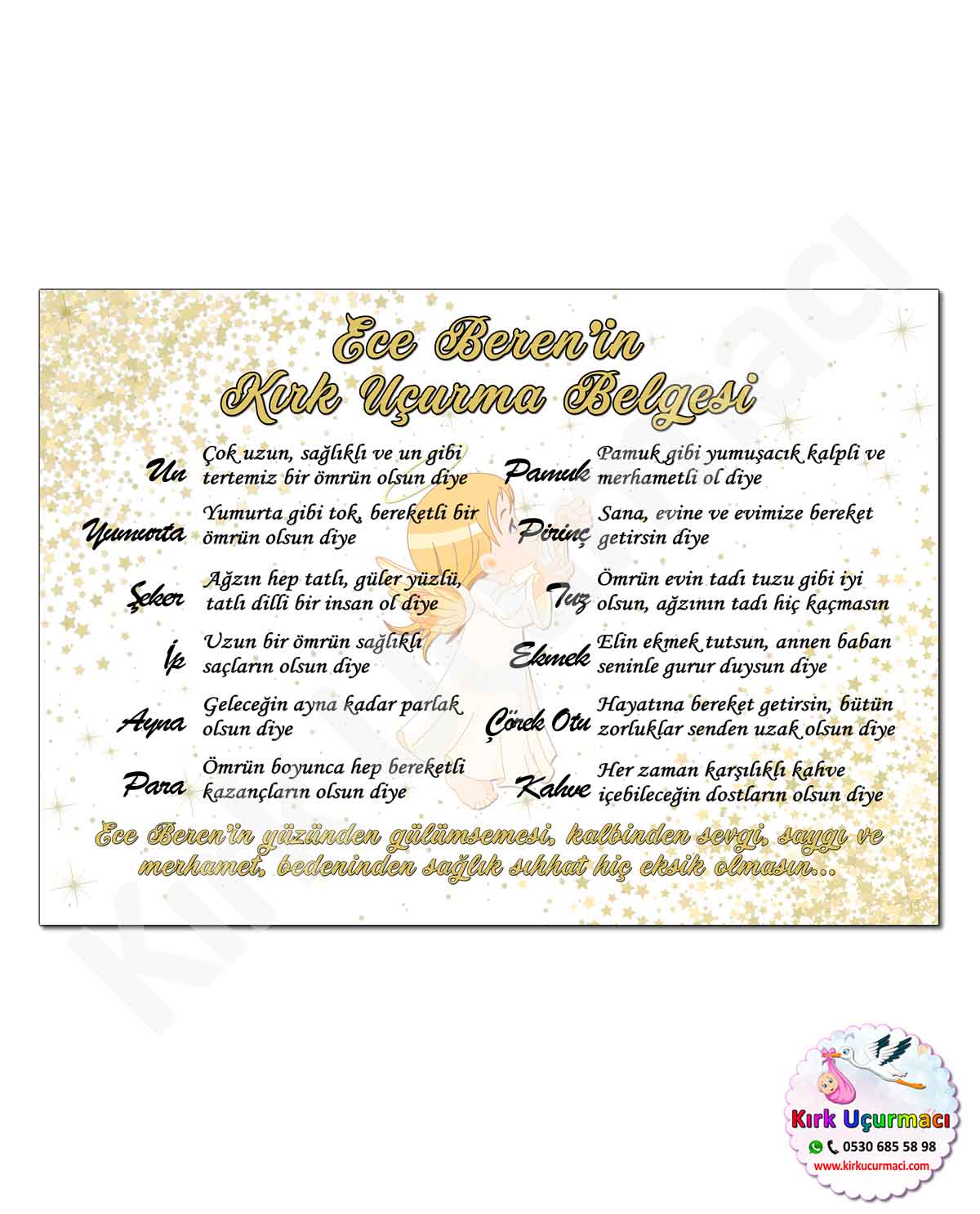 Gold Melek - Kırk Uçurma Belgesi