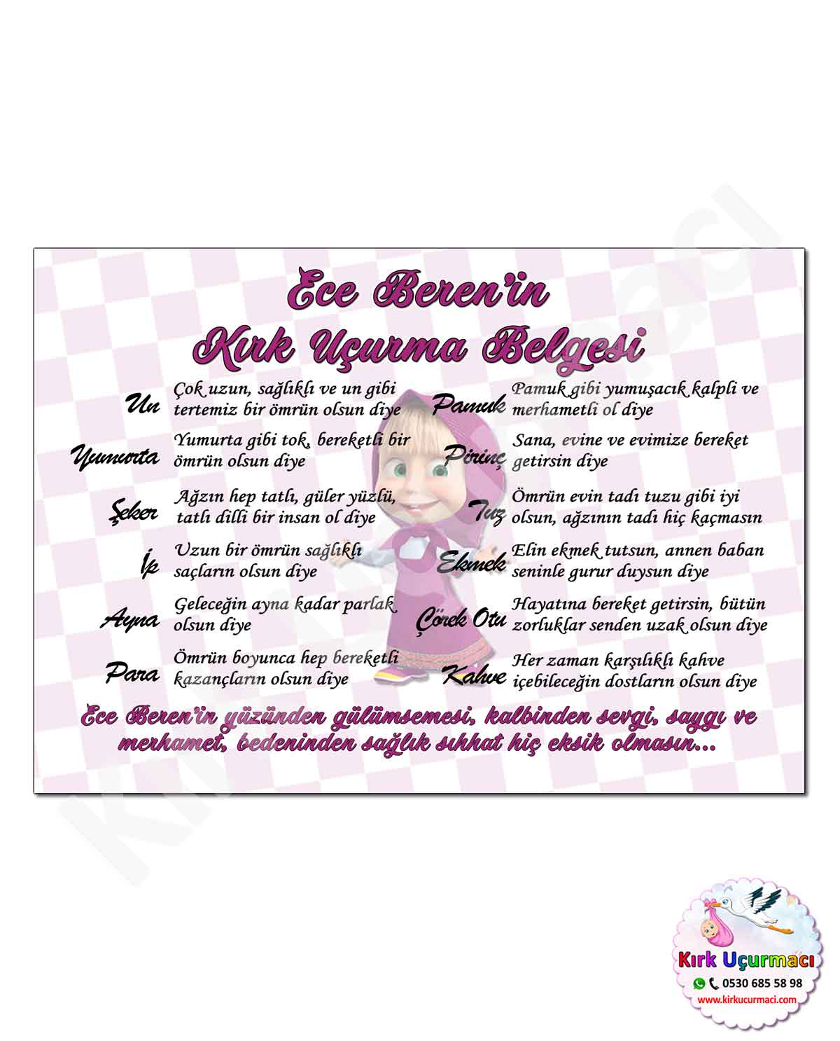 Maşa - Kırk Uçurma Belgesi