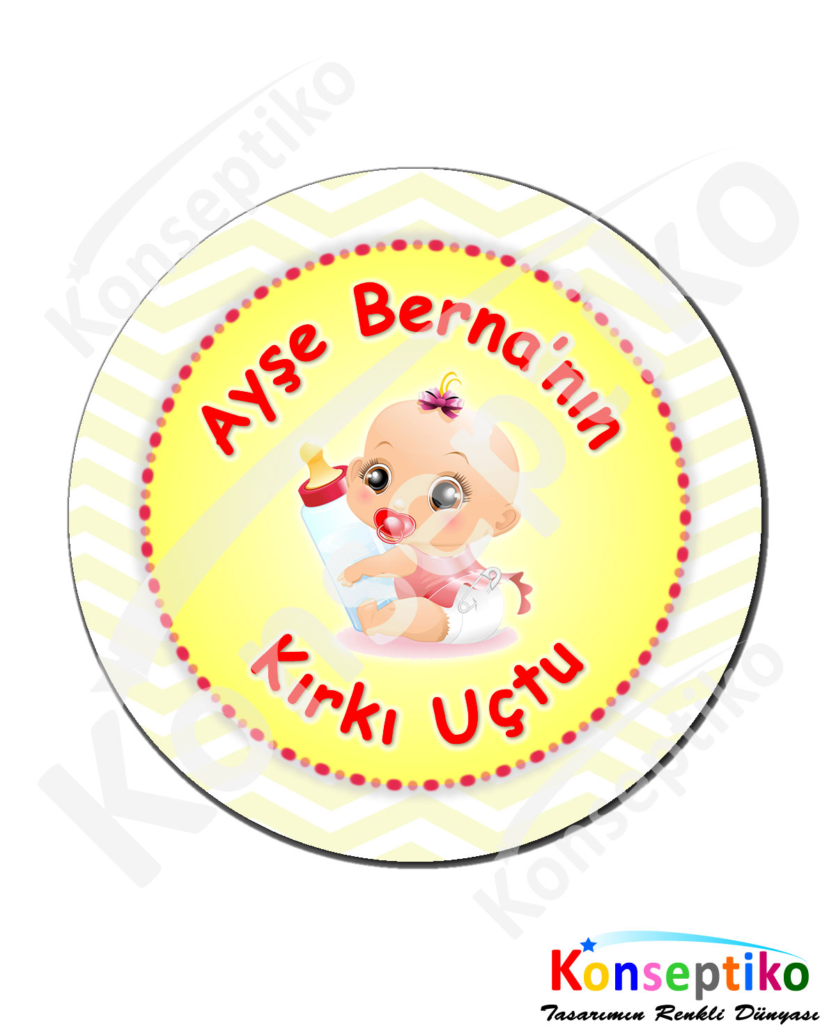 Sevimli Kız - Dikdörtgen Etiket