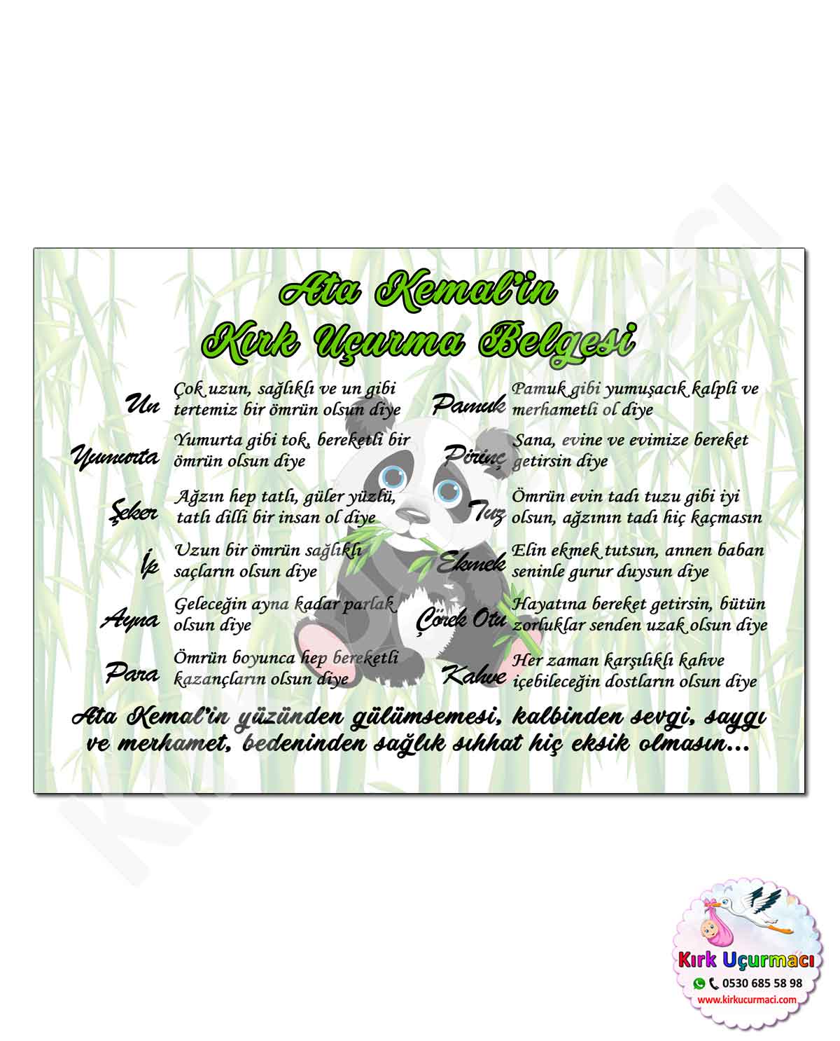 Panda - Kırk Uçurma Belgesi